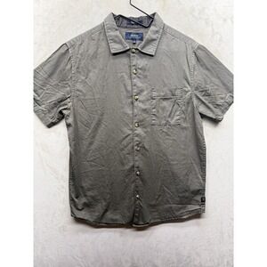 Roark Well Worn Shirt Mens S Green Olive Cotton Short Sleeve Button Up Preppy